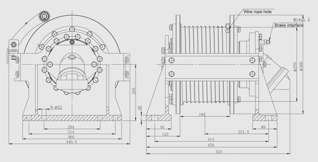 Boat Winch Yt30 Hydraulic Winch Lifting Equipment for Marine / Crane / Tow Truck/ Vehicle Recovery