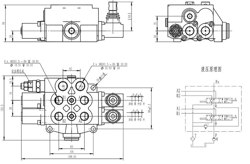 Df50 Series Sliced & Integrated Manual Operation Hydraulic Multiple Directional Control Valve for Lifting and Overturning Plows on Tractors